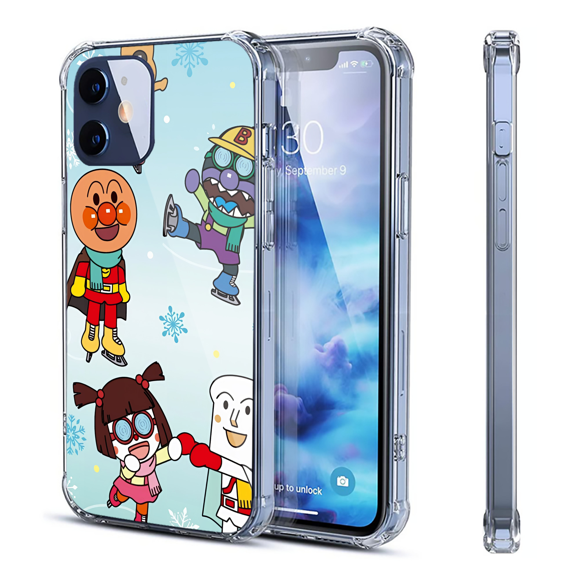 （画像用） アンパンマン Anpanman 【iPhone 12シリーズ対応】透明スマホケース（クリアソフトケース）